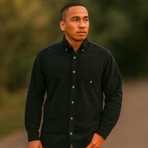 Todd Snyder SZ XL Cotton Classic Fit Garment-Dyed Favorite Oxford Shirt Black